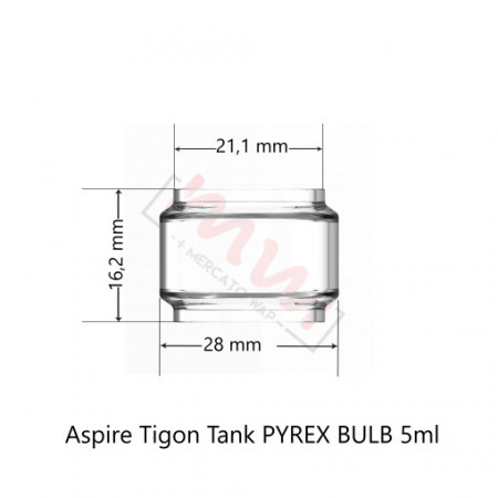 SZKIEŁKO ASPIRE TIGON TANK PYREX/SZKŁO BULB 5ML